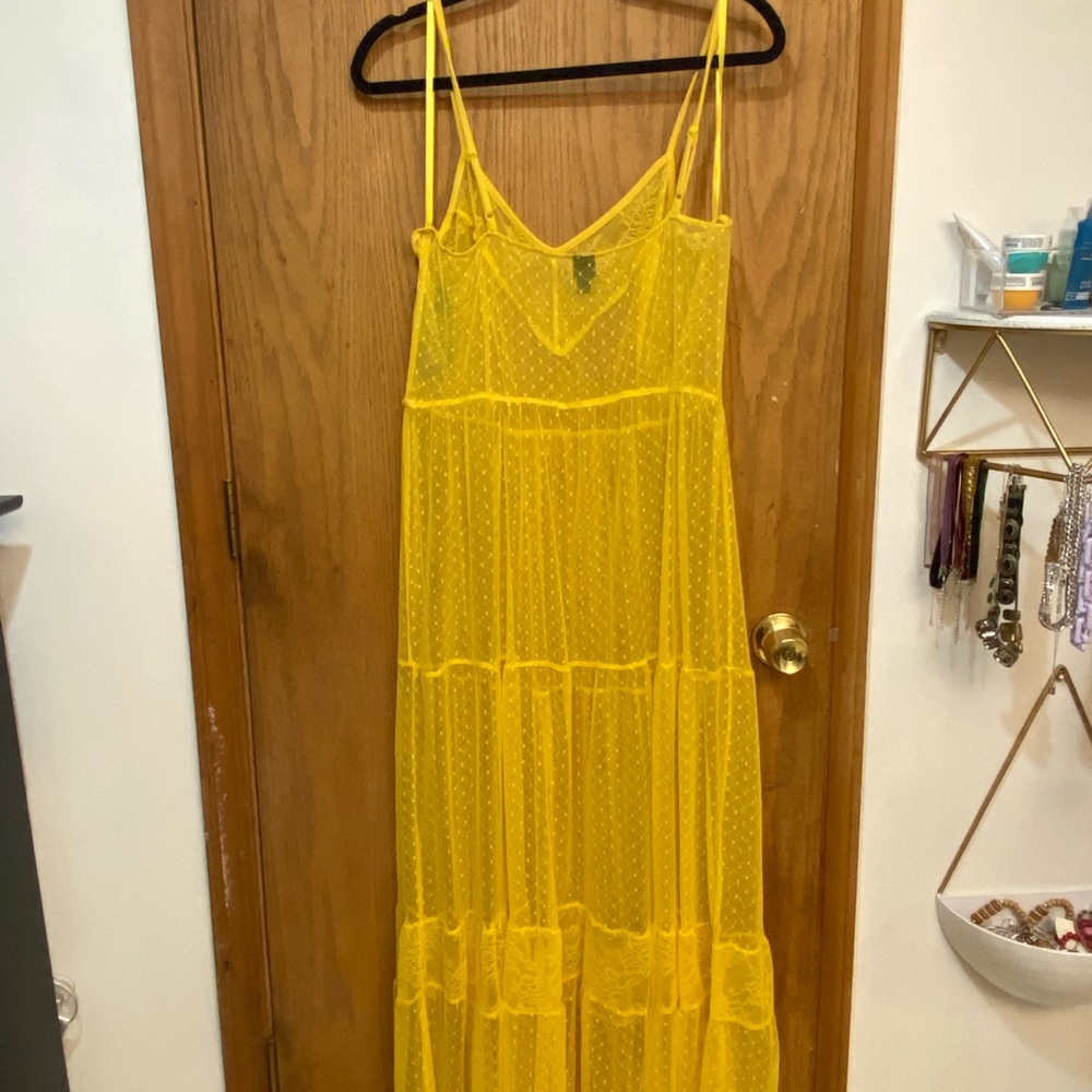 NWT Yellow Lace Dress sz XL